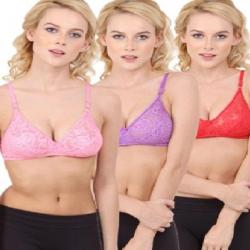 Urbaano Womens Full Coverage Red, Pink, Purple Bra