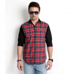 Rodid Mens Checkered Casual Black Shirt