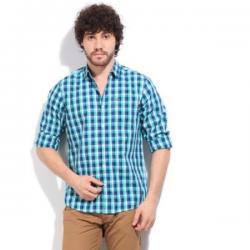 Lee Mens Checkered Casual White, Blue, Green Shirt