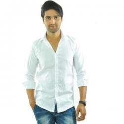 Feed Up Mens Solid Casual White Shirt