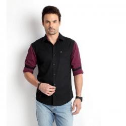 Rodid Mens Solid Casual Black Shirt