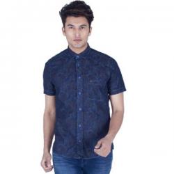 Integriti Mens Printed Casual Blue Shirt