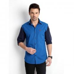 Rodid Mens Solid Casual Blue Shirt