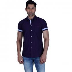 LAWMAN Mens Solid Casual Purple Shirt