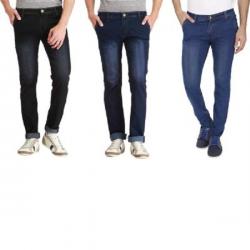 London Looks Slim Fit Mens Multicolor Jeans