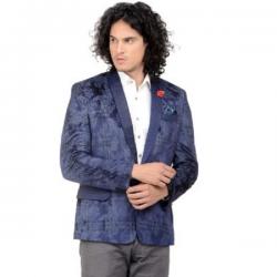 LIBS Self Design Single Breasted Party Mens Blazer