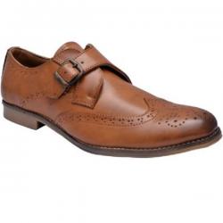 Hirels Tan Monk Strap Shoes