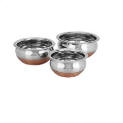 Manya Copper Bottom Purpu Chetty Pot 1000 Ml, 650 Ml, 450 Ml