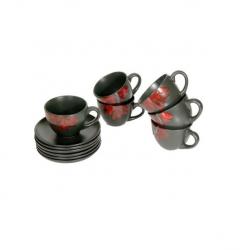 Devnow Stoneware Scarlet Dreams Tea Set 280ml HL371840 BLACK