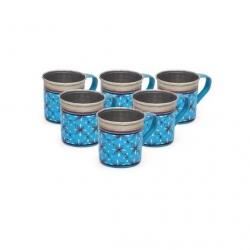 Kaushalam Cup Set Of 6 Blue TCUP14