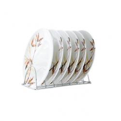 WHITE GOLD Bamboo Leaf Printed Melamine Plate