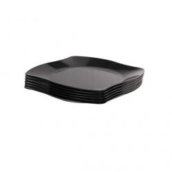 Iveo BLACK QUADRA FULL PLATE 10.5" Solid Melamine Plate Set