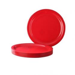 Intrendz The Candy Red Solid Melamine Plate Set