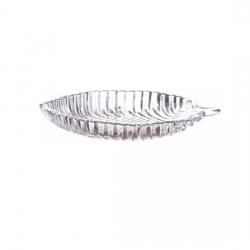 PRAX Classic Leaf Platter / Serving Plate Engraved Glass Tray