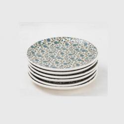 Ocean Homestore Ocean Home Store Plate Set Floral Printed Ceramic Plate Set