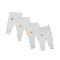 % Hosiery Baby Thermal Warmer Pajamas for Winters Pack of 4, White, 0 to 6 months