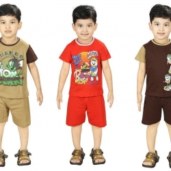T-shirt with Shorts Combo Set of 3 for Boys