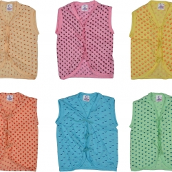 Utthraa Baby Boys/Girls Sleeveless Clothing Set, Set of 6, Multi-Colour, Just born / New Born Baby