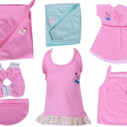 BORN BABY 8 PCS GIFT SET, 0 - 6 months, Pink