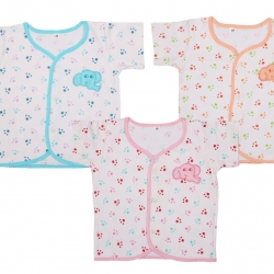 Half Sleeves Baby Hosiery Cotton Top, Pack of 3, 3-6 Months