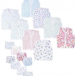 First Step New Born Baby gift pack Jhabla with Diaper, Multicolor, Pack of 16, Size-L-12inchs,B-10inchs
