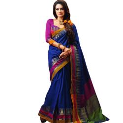 Miraan Womens Cotton Saree Netra_Blue