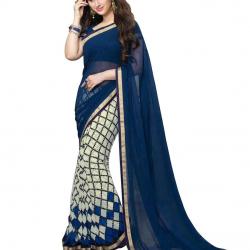 Trendz Womens Georgette Saree TZ_Brinjal_Blue