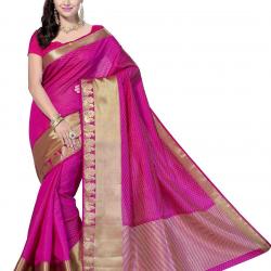 Rani Saahiba Self Woven Art Silk Saree Pink_SKR1073