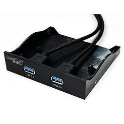 QuantumZERO QZHB04 USB 3.0 3.5" Front Panel USB Hub with 2 USB 3.0 Ports, 20 Pin Connector & 2ft Adapter Cable