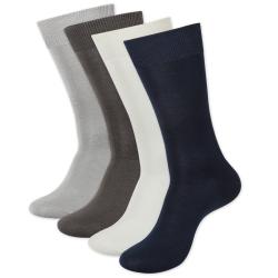 Balenzia Pack of 4 Plain Premium Mercerized Cotton Socks Assorted
