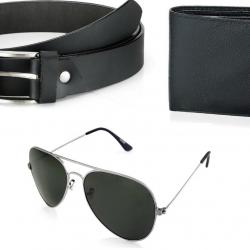 Rico Sordi Wallet Belt With Black aviator Sunglasses For Men RSD704_WSGB