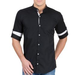 GHPC 100% Cotton Stand Collar Casual Shirt