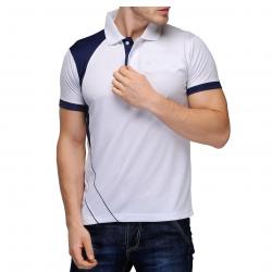 Scott Crackle Men Dryfit White with Navy Blue T-shirt Jersey