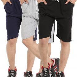 Gumber Pack of 3 Multicoloured Solid Shorts