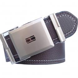 Sunshopping mens brown auto lock synthetic leather belt