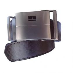 Sunshopping mens brown auto lock pu belt ksk33B