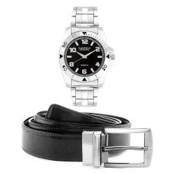 Laurels analog black dial mens Watch with belt- Polo-502 BT-01