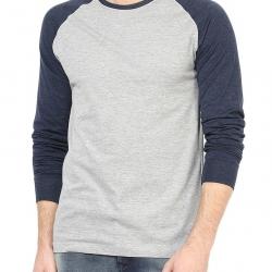 Aventura Outfitters Mens Raglan Sleeves Grey Melange/Navy Melange