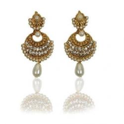 Rashi Jewellery Gorgeous White Pearl Alloy Drop Earring