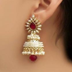 La Amber Traditional Jhumki Brass Jhumki Earring