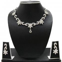 Zaveri Pearls Alloy Jewel Set Silver