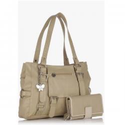Butterflies Shoulder Bag Beige