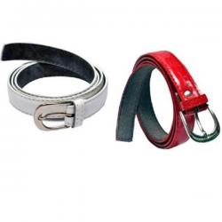 ARIP Girls,Women Formal,Party,Evening,Casual White,Red Texas Leatherite Belt