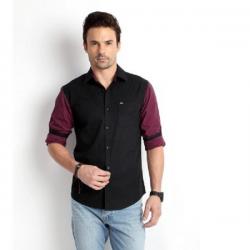 Rodid Mens Solid Casual Black Shirt