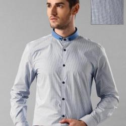 Invictus Mens Printed Formal Blue Shirt