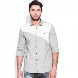 HRX by Hrithik Roshan Mens Solid Casual Grey Shirt