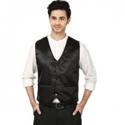 Rank Self Design Mens Waistcoat