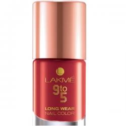 Lakme 9 To 5 Long Wear Nail Color 9 ml Red League