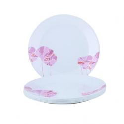 Corelle India Collection Lotus Printed Glass Plate Set