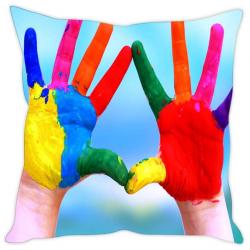 Rakesh Multicolour Holi Printed Cushion Cover